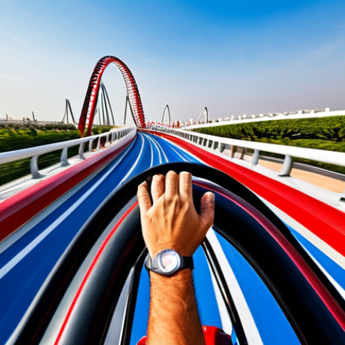 Thrilling Ride at Ferrari World**

"A fully clothed person on the Formula Rossa rollercoaster at Ferrari World Abu Dhabi, experiencing intense speed and excitement, with the iconic Ferrari red visible in the background. The scene should capture the vibrant atmosphere of the park with other rides visible in the distance. Perfect anatomy, correct proportions, natural pose, well-formed hands, proper finger count. Safe for work, appropriate content, professional photography, high quality, fully clothed, family-friendly, action shot."

**