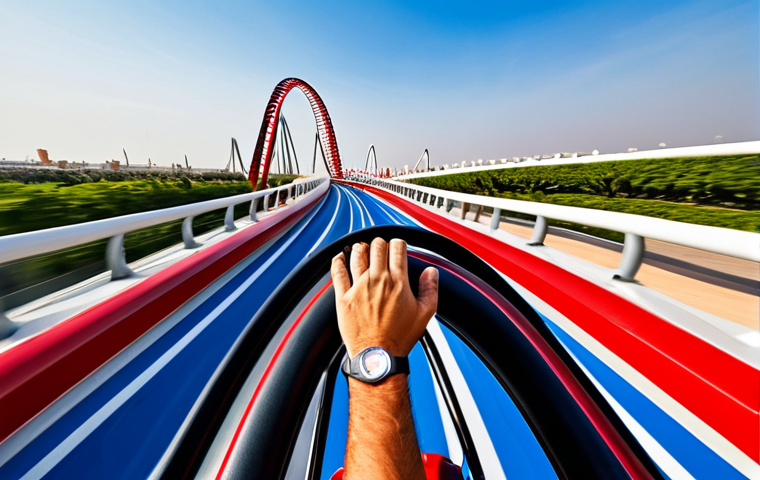 Thrilling Ride at Ferrari World**

"A fully clothed person on the Formula Rossa rollercoaster at Ferrari World Abu Dhabi, experiencing intense speed and excitement, with the iconic Ferrari red visible in the background. The scene should capture the vibrant atmosphere of the park with other rides visible in the distance. Perfect anatomy, correct proportions, natural pose, well-formed hands, proper finger count. Safe for work, appropriate content, professional photography, high quality, fully clothed, family-friendly, action shot."

**
