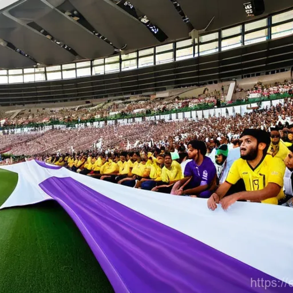 아랍에미리트의 축구 리그와 팀 - **Prompt 1: Vibrant Fan Experience in a Modern UAE Football Stadium**
    "A wide shot capturing the...